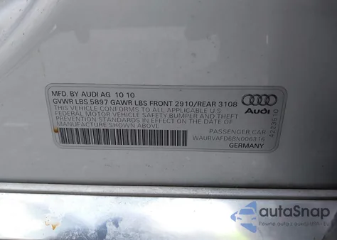 2011 Audi A8 L 4.2 from USA, damaged, VIN WAURVAFD6BN006316